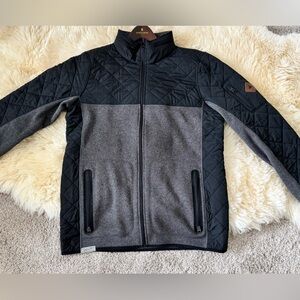 Burton Jacket Mens LG Black/Gray Two Tone Quilted Nana Puffer Full Zip Dryride